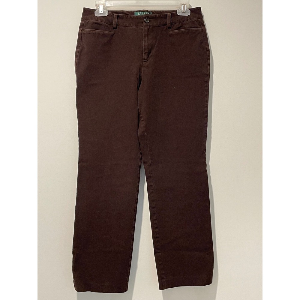 Lauren Ralph Lauren Women's Caitlin Brown Chino‎ Pants Size 6 Classic